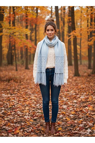 As Reyon Saçaklı Triko Atkı Şal