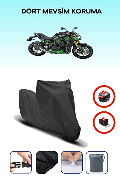 Breen قفل حقيبة خلفية أسود غير متوافق مع Kawasaki Z 900 SE، قماش متوافق مع الدراجات النارية، 4 مواسم