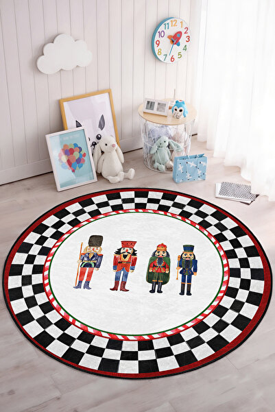 Realhomes Çocuk Odasında Nutcracker Temalı Yıkanabilir Yuvarlak Kaymaz Taban ...