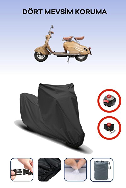 Breen حقيبة خلفية سوداء اللون متوافقة مع لامبريتا إينوتشينتي، قماش للدراجات النارية، 4 مواسم