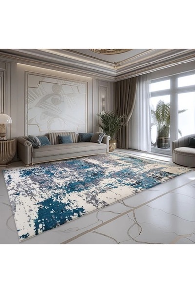 OEN Milano Carpet, Cream/Turquoise, 50x80