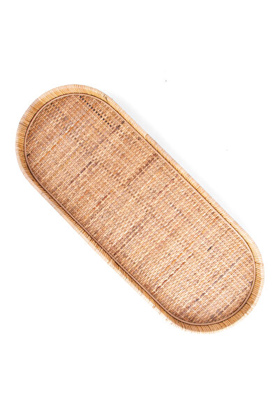 Blends صينية تقديم خشبية بيضاوية كبيرة