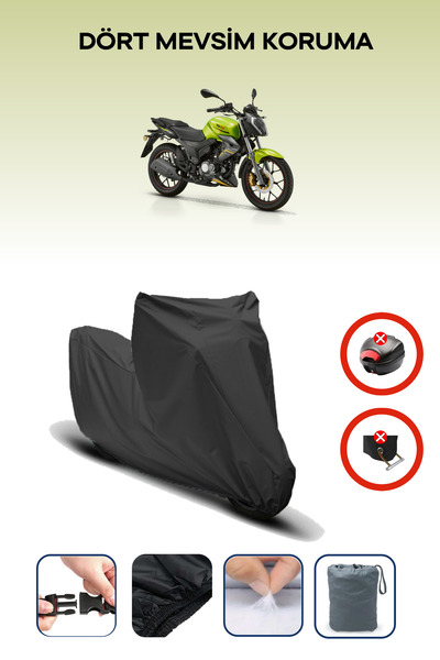 Breen Black Rear Bag Lock Incompatible Rks Rk125-S Compatible Motorcycle Tarp...