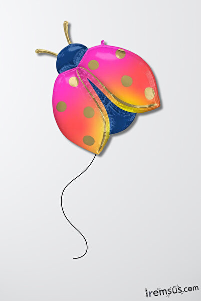 mypartyready Uğur Böceği Şekilli Folyo Helyum Balonu 83 cm Kanatlı Hayvan Kon...