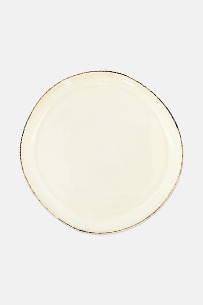 Muy Mucho Stoneware Solid Desert Plate, Off White