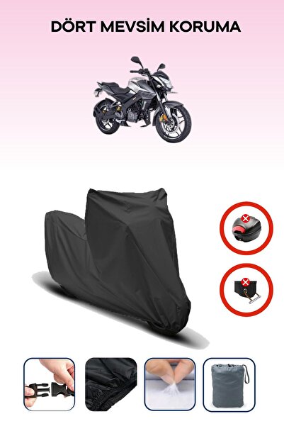 Breen Black Rear Bag Lock Incompatible Bajaj Pulsar Ns 200 Compatible Motorcycle Tarpaulin, 4 Seasons