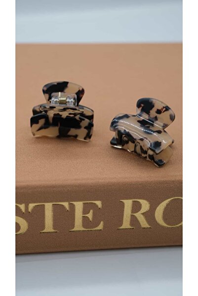 Jerie Akrilni set od 2 mini kopče sa leopard uzorkom