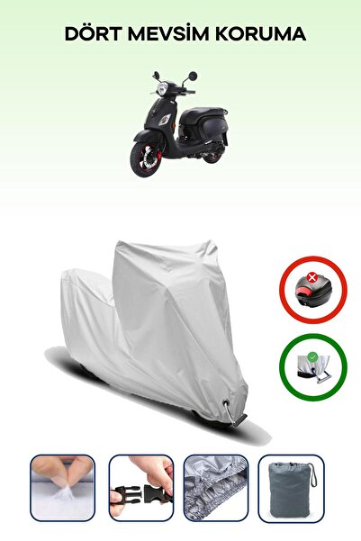 Breen غطاء دراجة نارية متوافق مع SYM Fiddle III متوافق مع اللون الرمادي مقاوم للماء