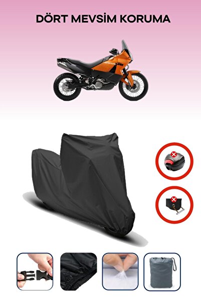 Breen قفل حقيبة خلفية أسود غير متوافق مع KTM 990 Adventure، قماش متوافق مع الدراجات النارية، 4 مواسم