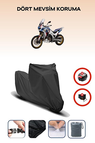 Breen قفل حقيبة خلفية أسود غير متوافق مع هوندا CRF1100L Africa Twin، قماش دراجة نارية متوافق، 4 مواسم