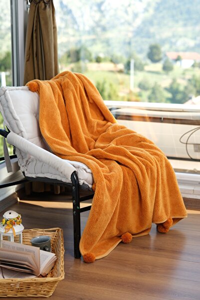CAKKATEX Extra Soft Wellsoft Tv Blanket with Pompoms | Seat Blanket