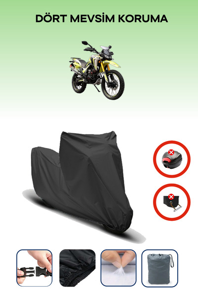 Breen قفل حقيبة خلفية أسود غير متوافق مع قماش دراجة نارية متوافق مع أورورا CR250، 4 مواسم