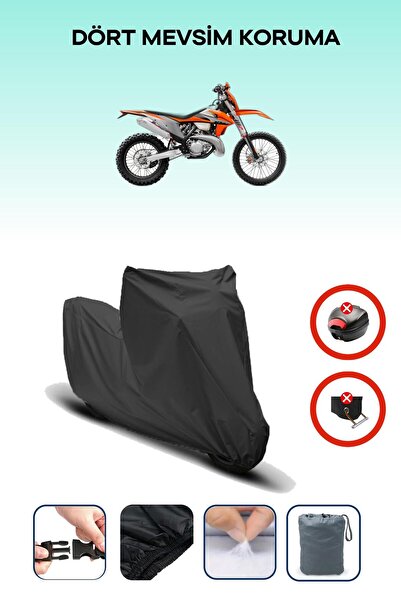 Breen قفل حقيبة خلفية أسود غير متوافق مع KTM 300 EXC TPI، قماش دراجة نارية متوافق، 4 مواسم