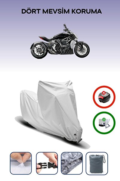 Breen Grey Lock Compatible Ducati Diavel Xdiavel S Compatible Motorcycle Tarpaulin Waterproof