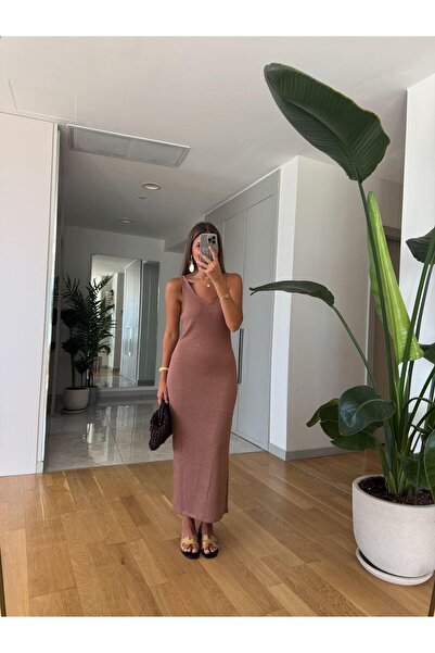 MERVE AKSOY Bronz Triko Elbise