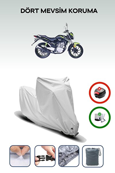 Breen غطاء دراجة نارية متوافق مع غطاء دراجة نارية من نوع Falcon Mexico 150 باللون الرمادي مقاوم للماء