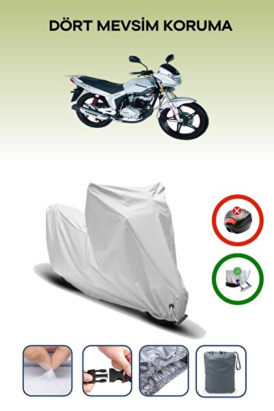 Breen غطاء دراجة نارية متوافق مع Bisan Sunway FKS 125 متوافق مع اللون الرمادي مقاوم للماء