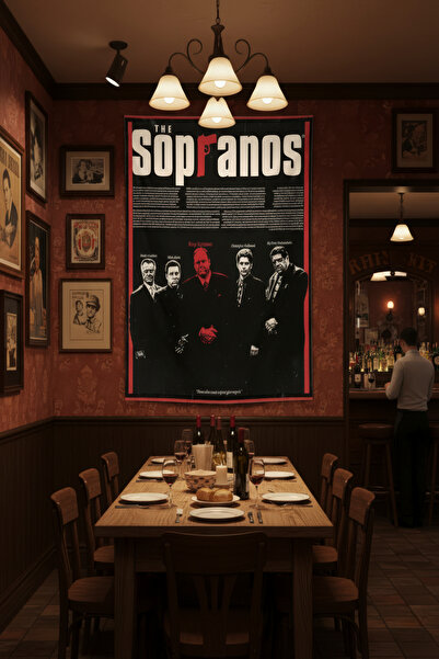 Nivendi The Sopranos Ailesi Tony Soprano Kumaş Duvar Örtüsü Ev Dekorasyon Duv...
