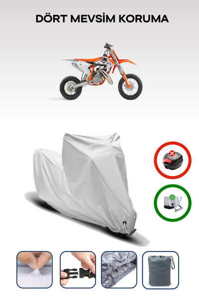 Breen قماش دراجة نارية متوافق مع KTM 50 SX باللون الرمادي مقاوم للماء