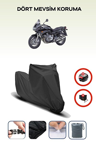 Breen قفل حقيبة خلفية أسود غير متوافق مع ياماها XJ 600، قماش دراجة نارية متوافق مع 4 مواسم