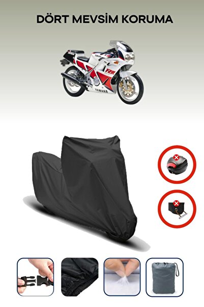 Breen قفل حقيبة خلفية أسود غير متوافق مع ياماها FZR 250، قماش متوافق مع الدراجات النارية، 4 مواسم