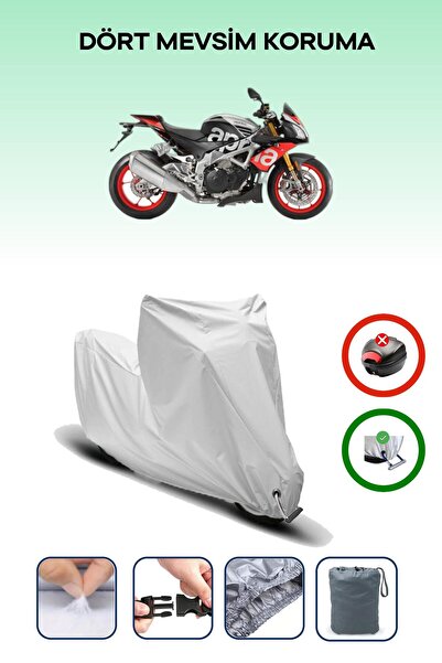 Breen غطاء دراجة نارية متوافق مع Aprilia Tuono V4 1100 Factory متوافق مع اللون الرمادي مقاوم للماء