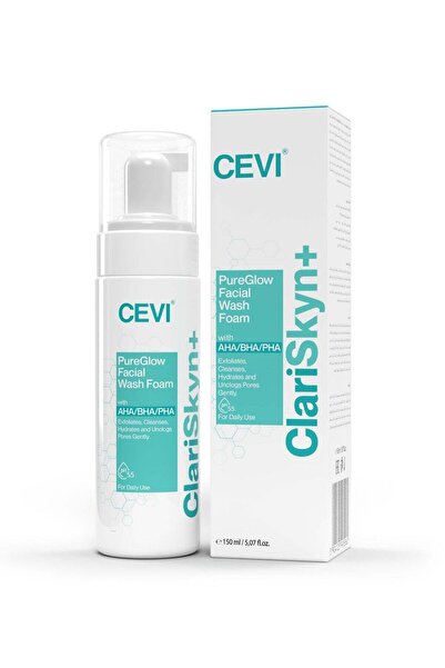 cevi غسول الوجه الرغوي كلاري سكين+ بيور جلو مع أحماض ألفا هيدروكسي/بيتا هيدرو...