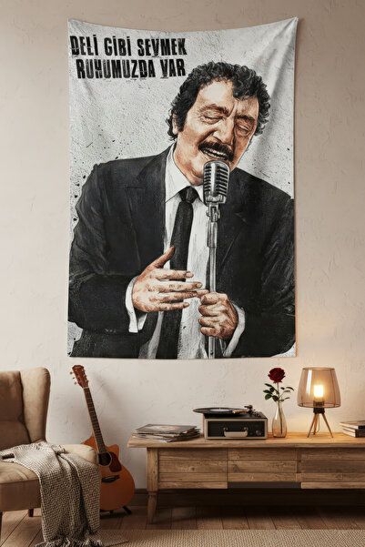 Nivendi Müslüm Gürses Deli Gibi Sevmek Kumaş Duvar Örtüsü Ev Dekorasyon Duvar...