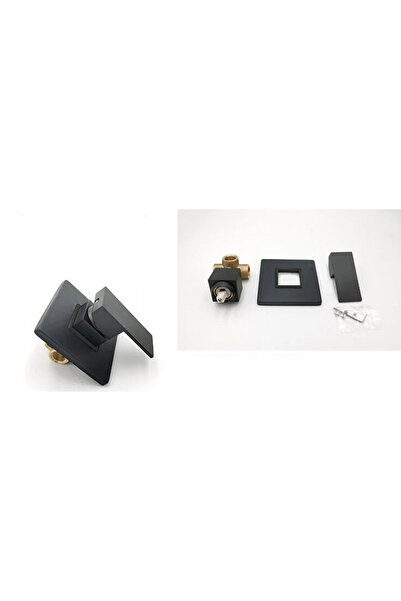 Novara Set de duș încorporat cu cap de duș negru mat de 30 cm