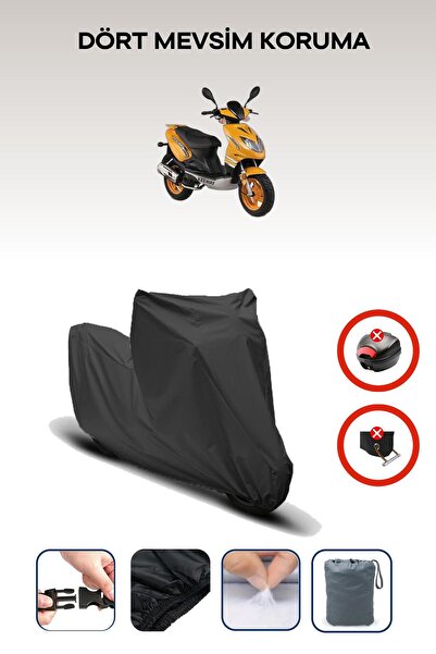 Breen قفل حقيبة خلفية أسود غير متوافق مع Keeway Focus 150، قماش متوافق مع الدراجات النارية، 4 مواسم