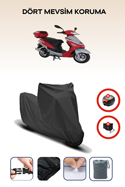 Breen حقيبة خلفية سوداء اللون متوافقة مع قماش الدراجة النارية Mondial 50 HC، 4 مواسم