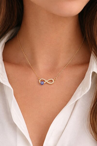 charmove ile kendinizi şımartın Altın Kaplama Taşlı Sonsuzluk Nazar Boncuğu Z...