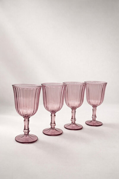 Rakle Splendid 4'lü Su Kadehi Seti Mürdüm 240 cc