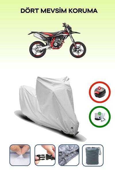 Breen Gray Lock Compatible Beta Rr 4t 125 Motard Compatible Motorcycle Tarpaulin Waterproof