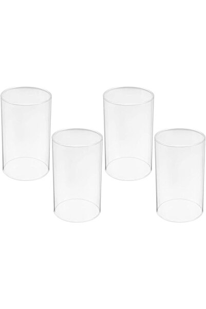 The Bros 4 قطع من حوامل شموع هوريكانز، غلاف زجاجي أسطواني شفاف