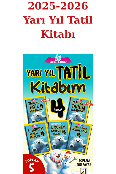 Damla Yayınevi Damla Yayınları 4. sınıf Yarı Yıl Tatil Kitabı