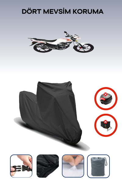 Breen حقيبة خلفية سوداء غير متوافقة مع يوكي YK150-G، قماش متوافق مع الدراجات النارية، 4 مواسم