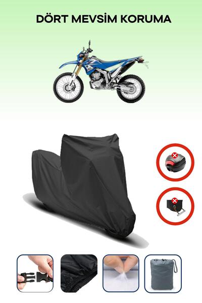 Breen قفل حقيبة خلفية أسود غير متوافق مع ياماها WR 250 R، قماش دراجة نارية متوافق، 4 مواسم