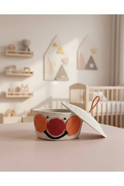 Sistaful سلة تخزين مزخرفة لغرفة الأطفال على شكل مهرج مع غطاء - سلة تخزين من ا...