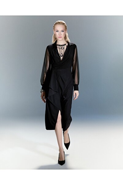 LAMANTE TÜL DETAYLI ELBİSE