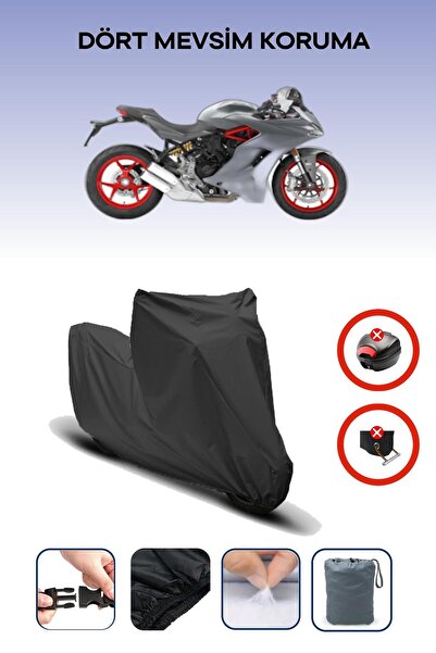 Breen قفل حقيبة خلفية أسود غير متوافق مع قماش الدراجات النارية المتوافق مع دو...