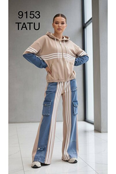 Velvet Sport Set T.A.T.U 9153 – Beige & Denim