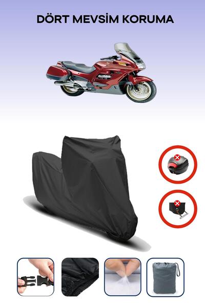 Breen قفل حقيبة خلفية أسود غير متوافق مع هوندا ST 1100، قماش متوافق مع الدراجات النارية الأوروبية، 4 مواسم