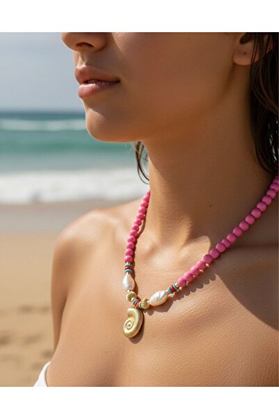 Vina Bag Gold Starfish Figured Beaded Colorful Summer Women's Necklace 2026 S...