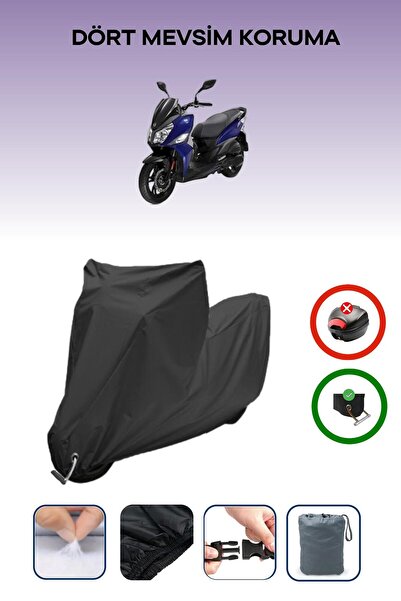 Breen غطاء دراجة نارية متوافق مع SYM Jet 14 200i متوافق مع اللون الأسود مقاوم للماء