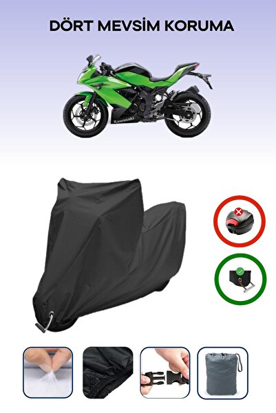 Breen غطاء دراجة نارية متوافق مع كاواساكي نينجا 250SL متوافق مع اللون الأسود مقاوم للماء