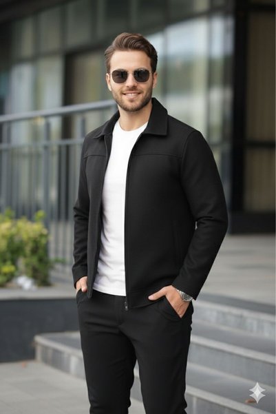 ziqsaq Erkek Spor Crop Kaşe Ceket