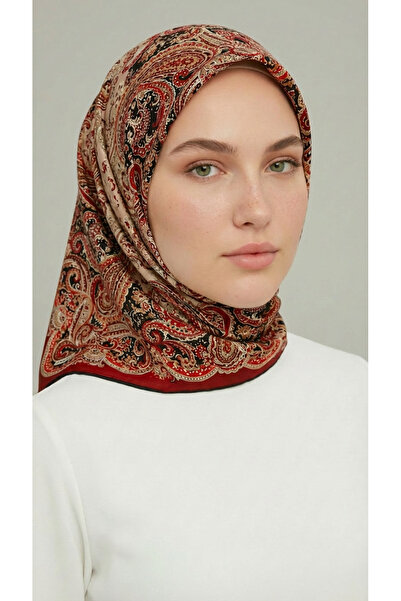 Karaca Eşarp KIRMIZI - ETNİK DESENLİ COTTON EŞARP