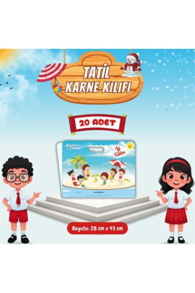 Üçgen Yayıncılık Tatil Karne Kılıfı - Ada (20'li Set)