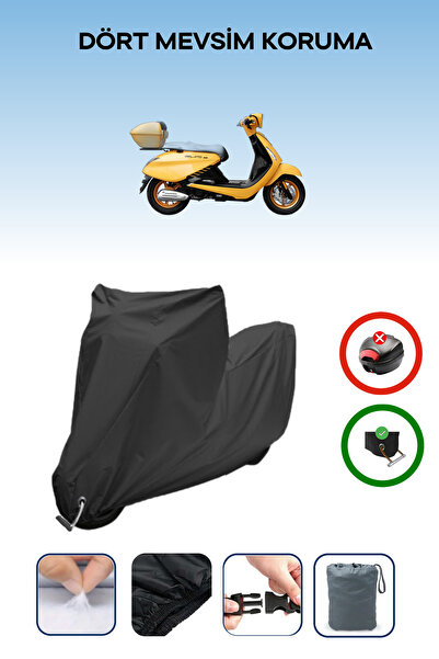Breen Black Lock Compatible Yuki Gelato 125 Compatible Motorcycle Tarpaulin W...